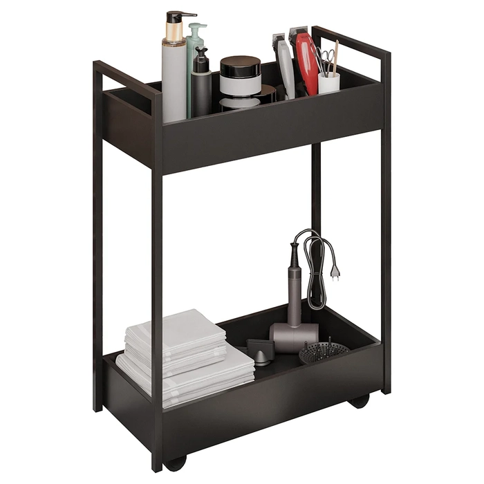 Carrinho Auxiliar para Salão de Beleza Industrial Sara Z34 Preto/Preto - Mpozenato