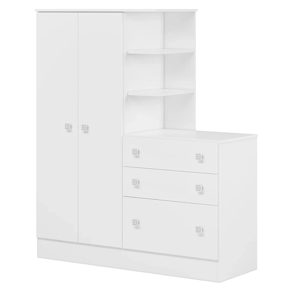 Guarda Roupa Cômoda Infantil Doce Sonho Branco - Qmovi