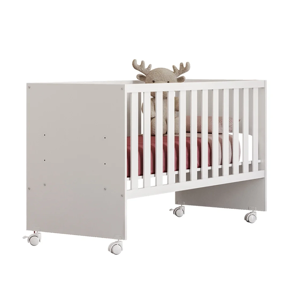 Berço Reto Para Colchão 130x60 Com Rodízios Doce Sonho Branco - Qmovi