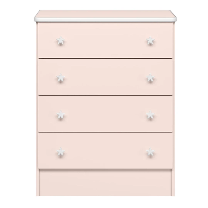 Cômoda Infantil com 4 Gavetas Doce Sonho Rosa - Qmovi