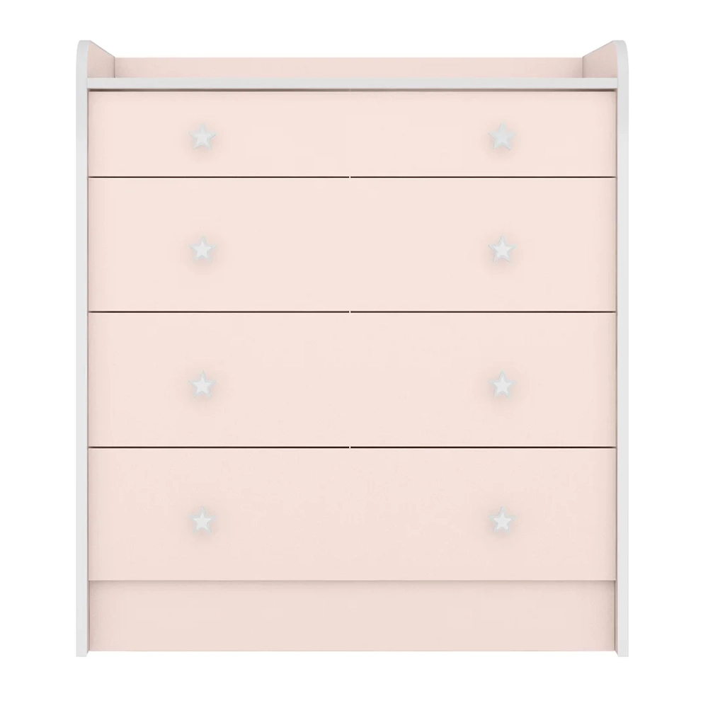 Cômoda Infantil com Trocador 4 Gavetas Doce Sonho Rosa - Qmovi