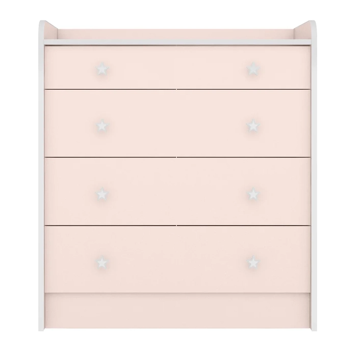 Cômoda Infantil com Trocador 4 Gavetas Doce Sonho Rosa - Qmovi