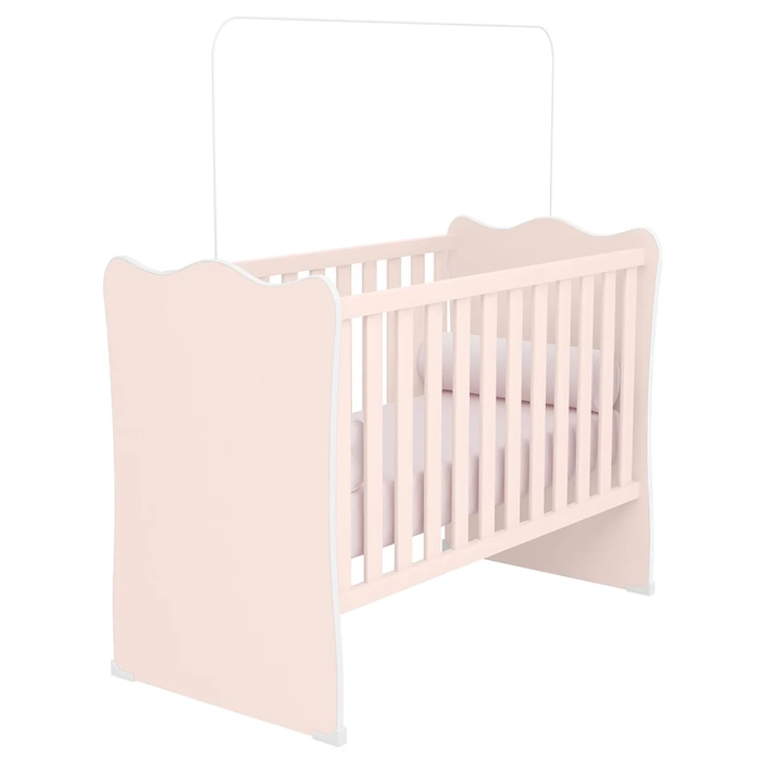 Berço Simples Para Colchão 130x60 Com Rodízios Doce Sonho Branco - Qmovi