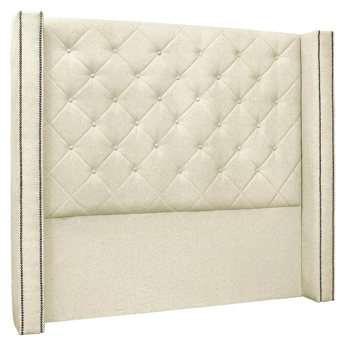 Cabeceira Solteiro Cama Box 90cm Louise S06 Linho Pérola - Mpozenato