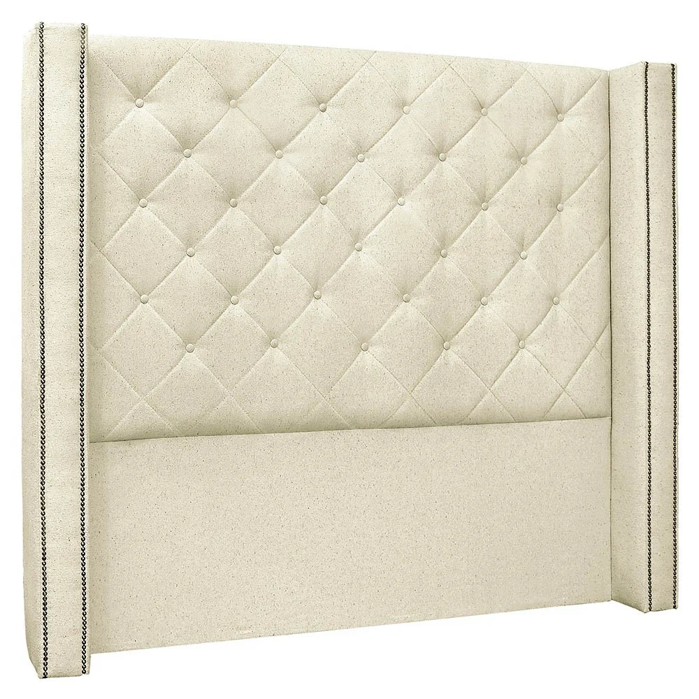 Cabeceira Casal King Cama Box 195cm Louise S06 Linho Pérola - Mpozenato