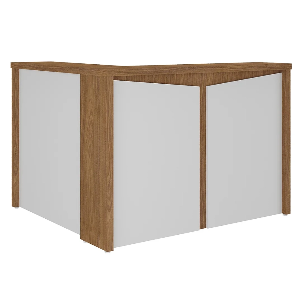 Balcão de Atendimento Recepção 135cm Corp A06 Freijó/Branco  - Mpozenato