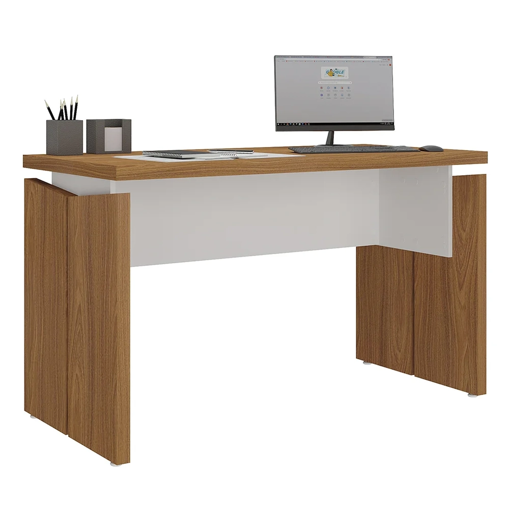Mesa Para Escritório Home Office 145cm Corp A06 Freijó/Branco - Mpozenato