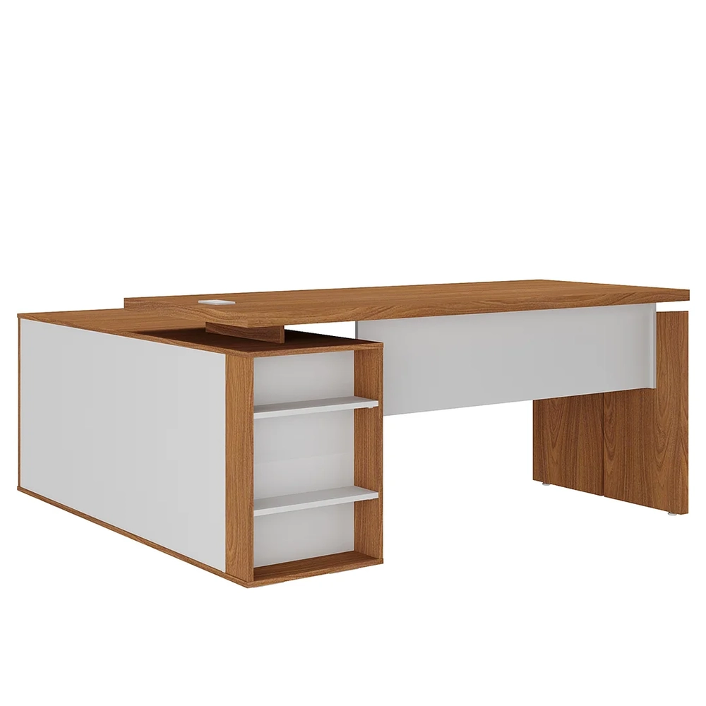 Mesa Escritório em L Gerência 170cm Corp A06 Freijó/Branco   - Mpozenato