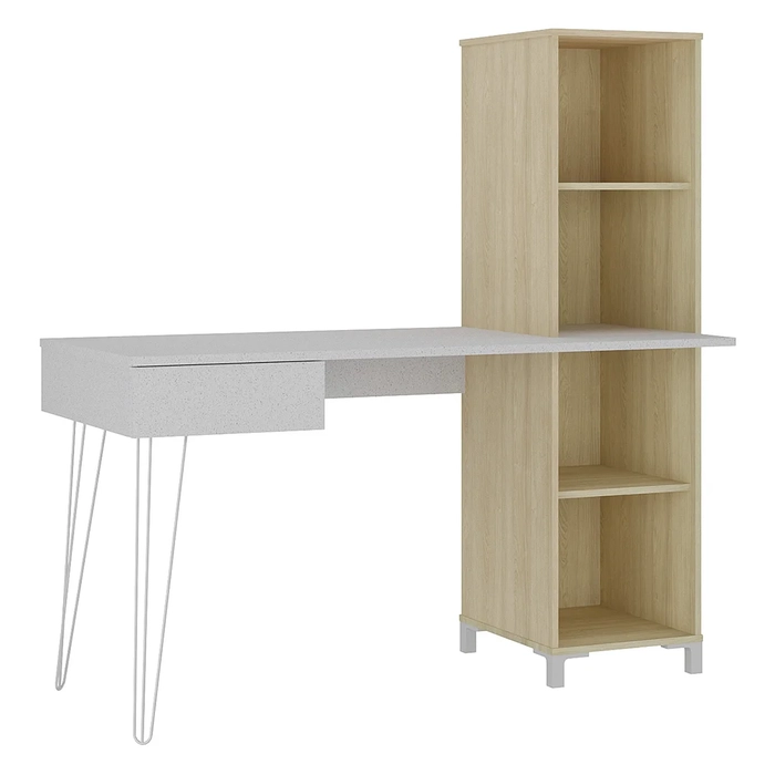 Mesa Escrivaninha com Estante Orizon A06 Terrazza/Carvalho   - Mpozenato
