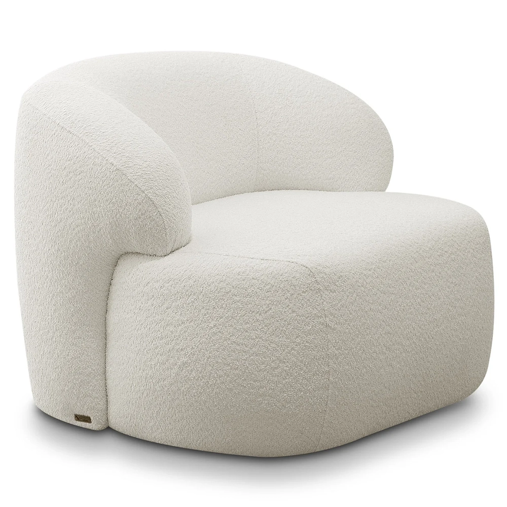 Poltrona Decorativa Fixa Orgânica Donk L08 Boucle Branco     - Mpozenato