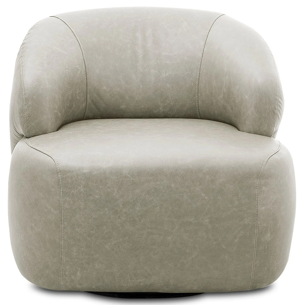 Poltrona Giratória Living Orgânica Donk L08 Sintético Gelo   - Mpozenato