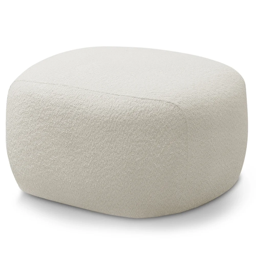 Puff Decorativo Orgânico Para Living Donk L08 Boucle Branco  - Mpozenato
