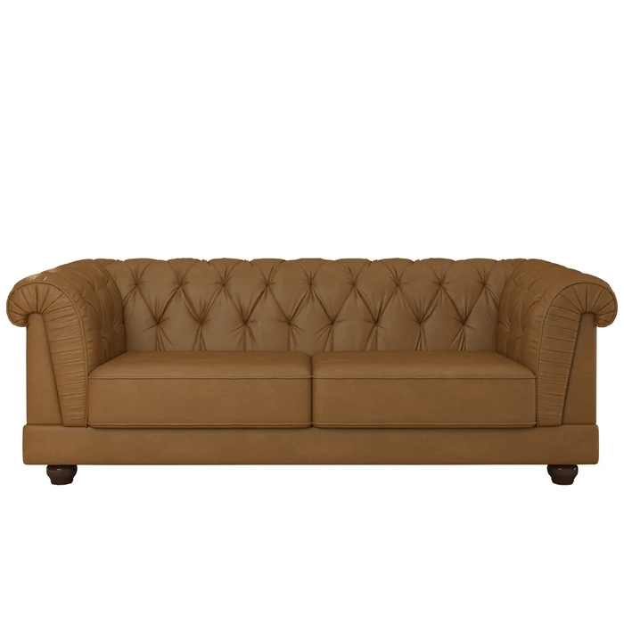 Sofá 2 Lugares Sala de Estar 190cm Otto Z32 Sintético Marrom - Mpozenato