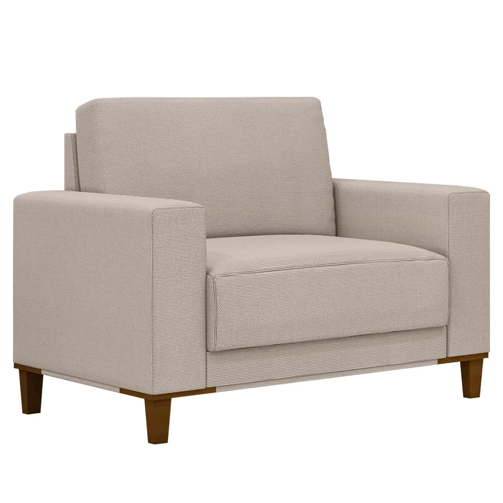 Poltrona Decorativa Sala de Estar Living Zaire Z32 Linho Areia - Mpozenato