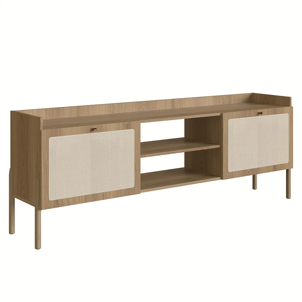 Rack Para Sala Bancada de TV 65 Pol Pés Madeira Arlo A10 Hanover - Mpozenato