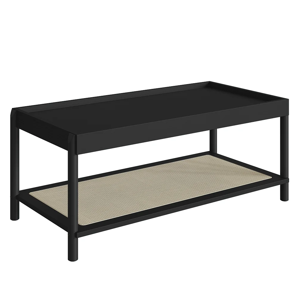 Mesa de Centro Para Sala Pés Madeira Arlo A10 Nero/Preto - Mpozenato