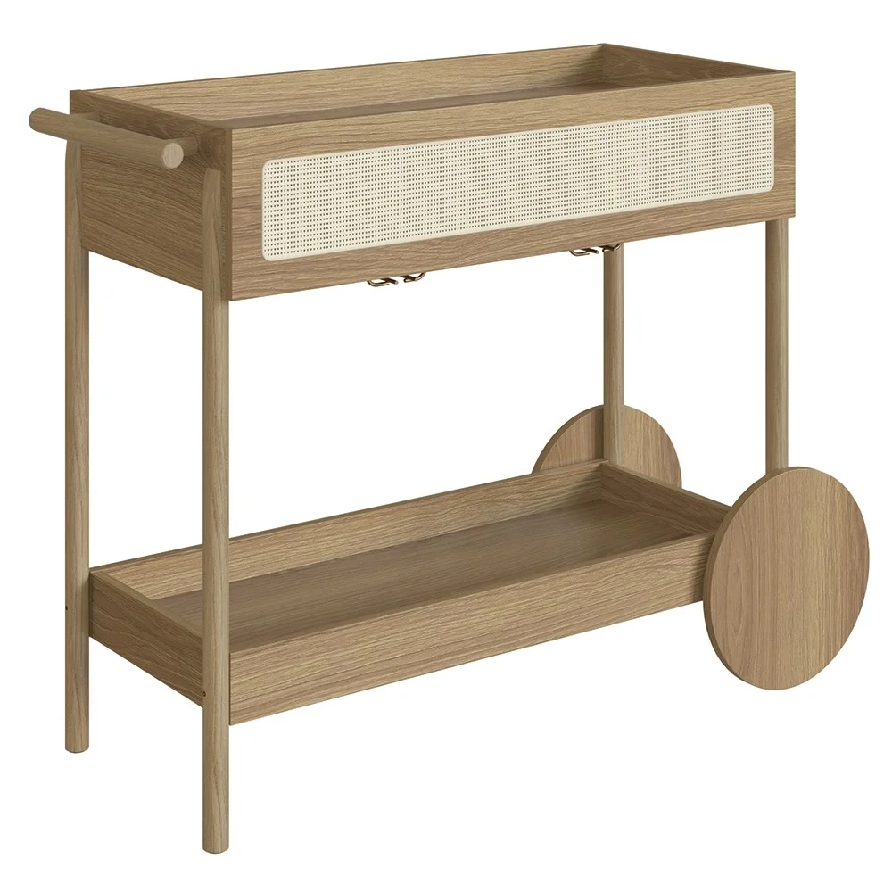 Carrinho Bar 1 Gaveta Porta Taças Pés Madeira Arlo A10 Hanover - Mpozenato