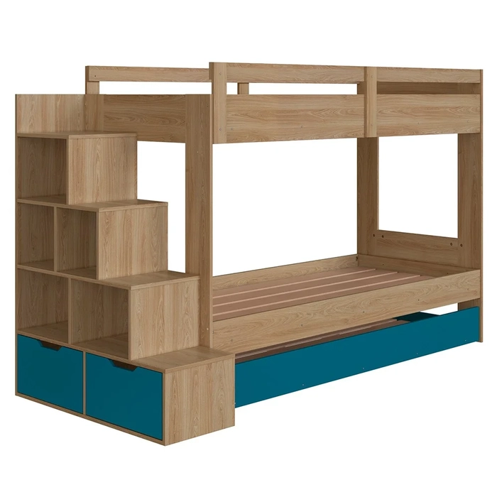 Treliche Infantil Com Escada e Nichos Infix C06 Aveiro/Azul - Mpozenato