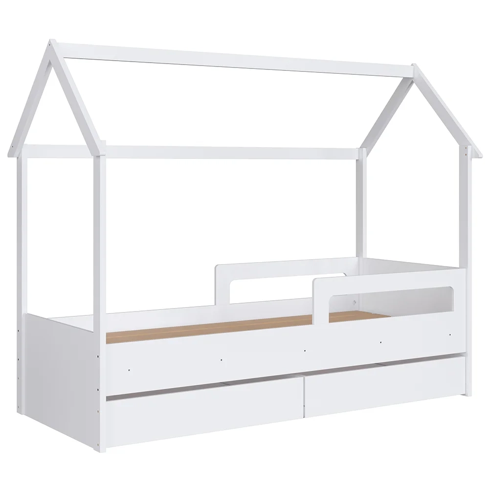 Cama Infantil Casinha Com 2 Gavetas Infix C06 Branco - Mpozenato