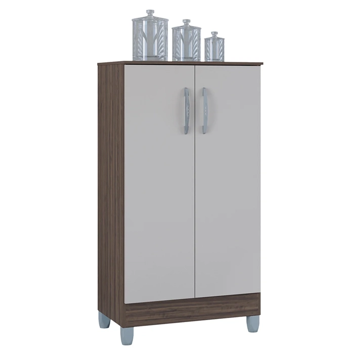 Armário Multiuso 60cm 2 Portas Tami Z46 Chocolate/Off White - Mpozenato