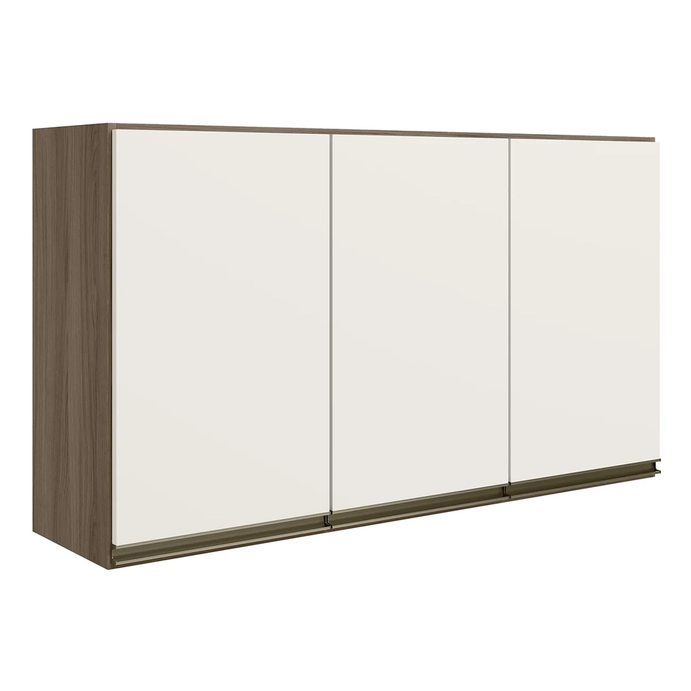 Armário de Cozinha Aéreo 120cm Maly N03 Carvalho/Off White - Mpozenato