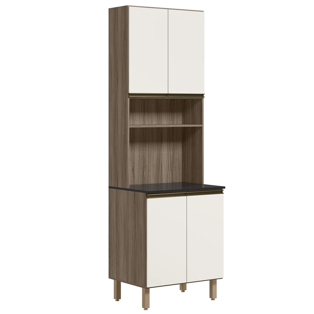 Paneleiro de Cozinha Para Micro-ondas Maly N03 Carvalho/Off White - Mpozenato