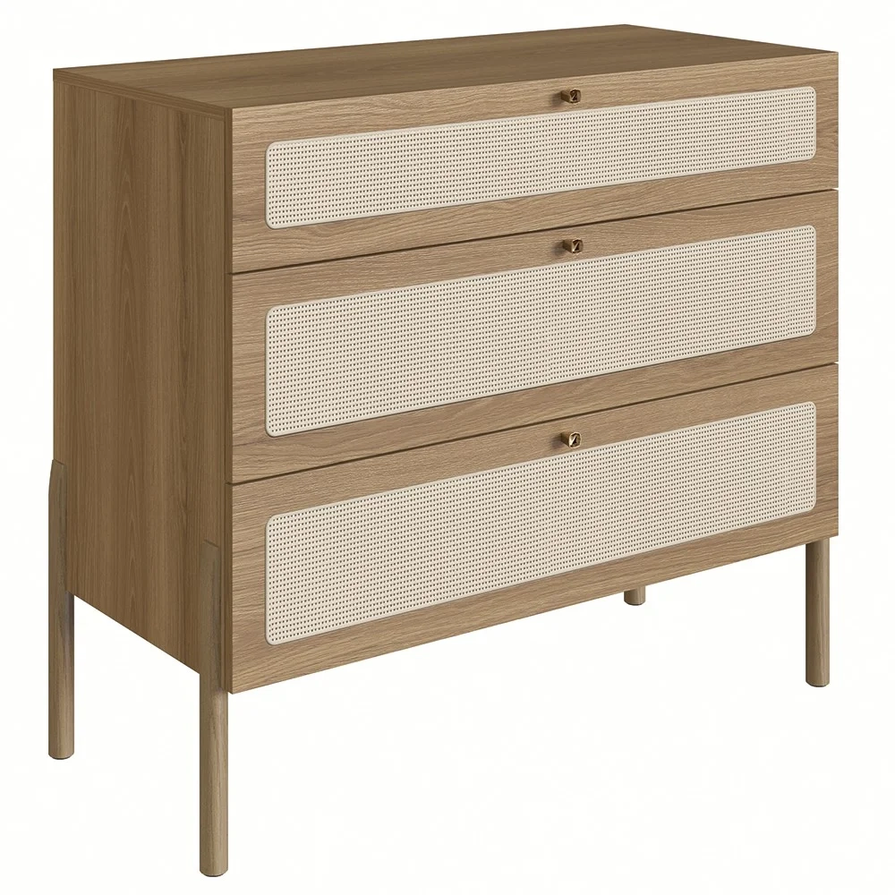 Cômoda Para Quarto 3 Gavetas Pés Madeira Arlo A10 Hanover - Mpozenato