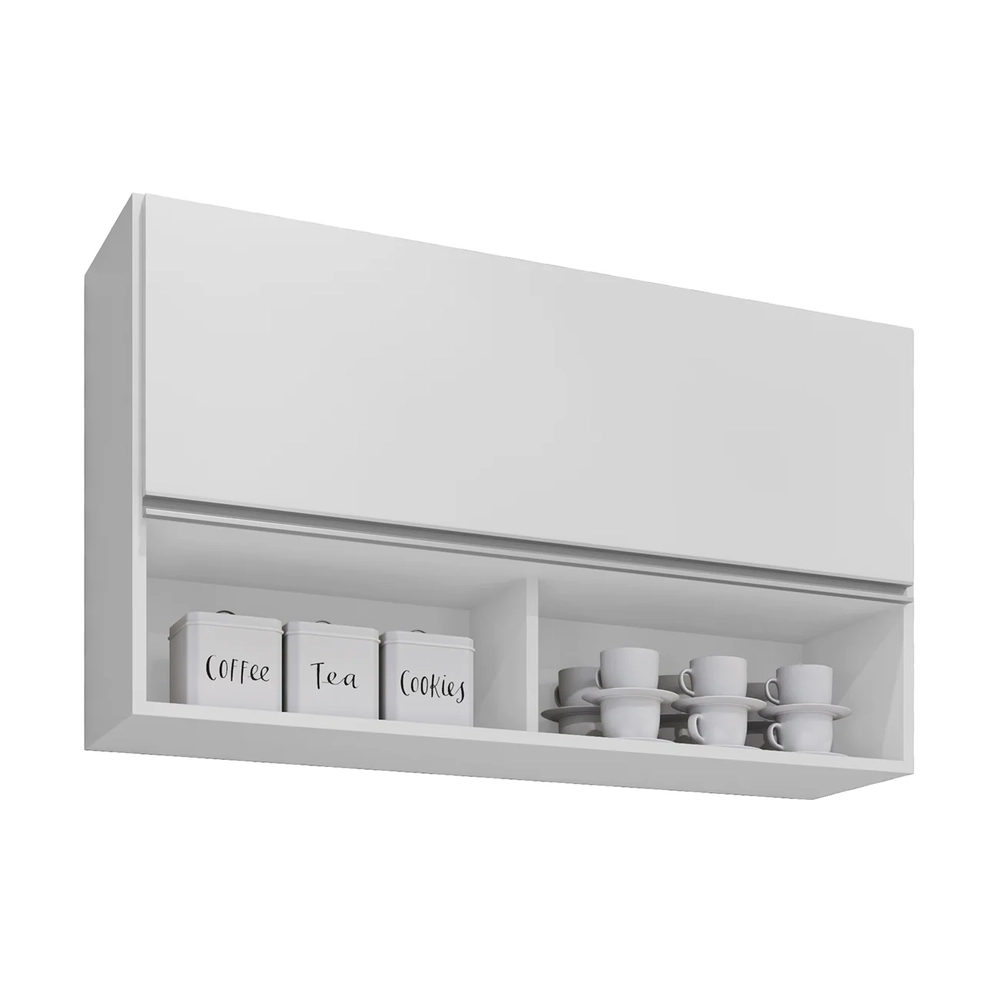 Armário de Cozinha Aéreo 100cm Basculante Mia Z34 Branco  - Mpozenato