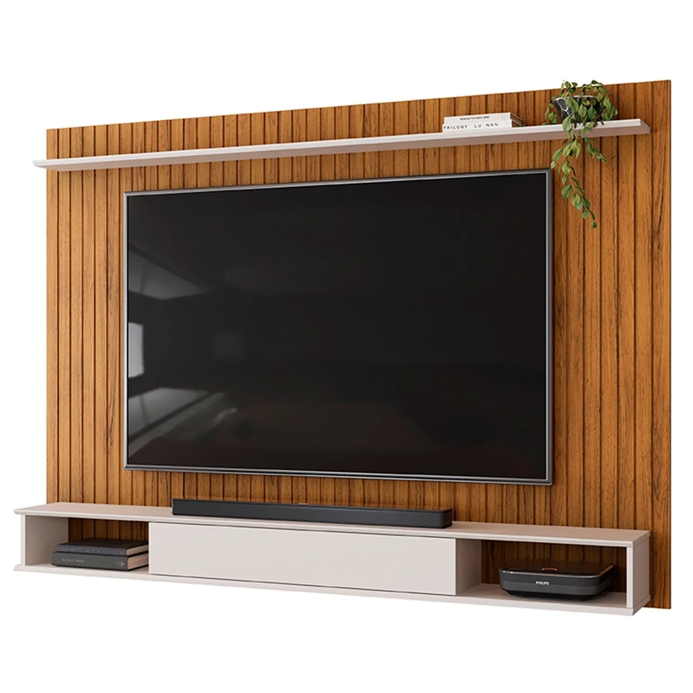 Painel TV 70 Pol 193cm Bancada Suspensa Ian D04 Freijó/Off - Mpozenato