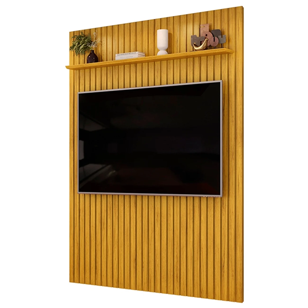 Painel TV 65 Pol 183cm Suspenso Ripado Noah D04 Cedro - Mpozenato