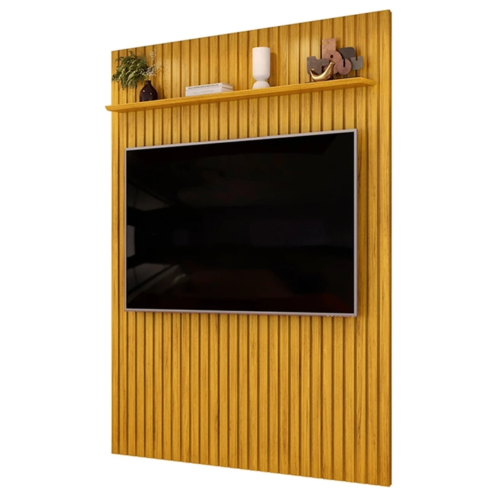 Painel TV 65 Pol 183cm Suspenso Ripado Noah D04 Cedro - Mpozenato