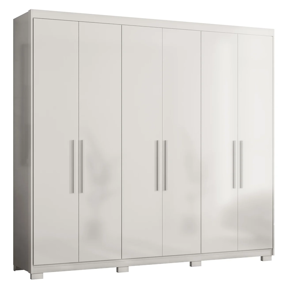 Guarda Roupa Casal 241cm 6 Portas Vanny D02 Branco - Mpozenato