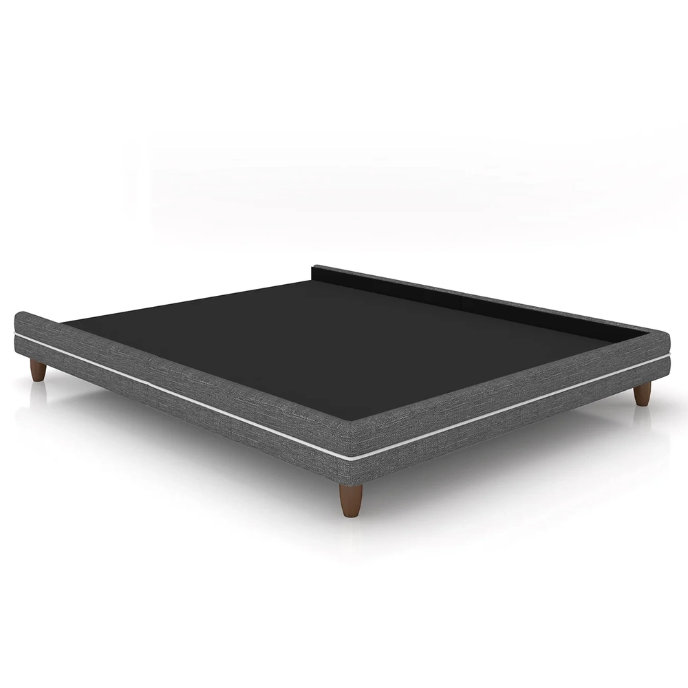 Cama Queen Base Box 160cm Many Z37 Linho Cinza - Mpozenato