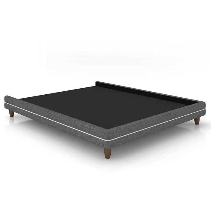 Cama Queen Base Box 160cm Many Z37 Linho Cinza - Mpozenato