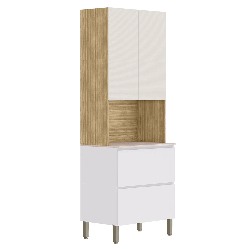 Paneleiro de Cozinha Torre Quente Minsk Z06 Branco/Soft/Freijó - Mpozenato