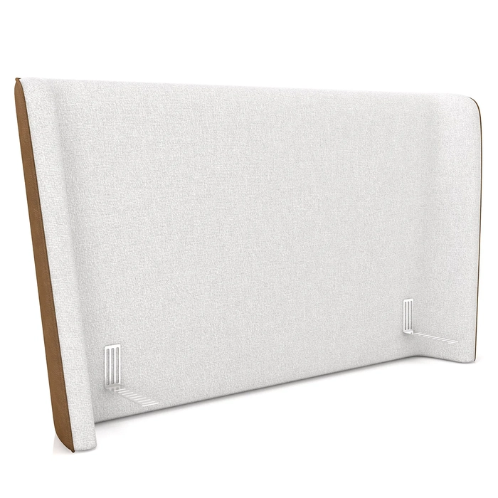 Cabeceira Cama Box Queen 160cm Nicea Z37 Bouclê Off/Caramelo - Mpozenato