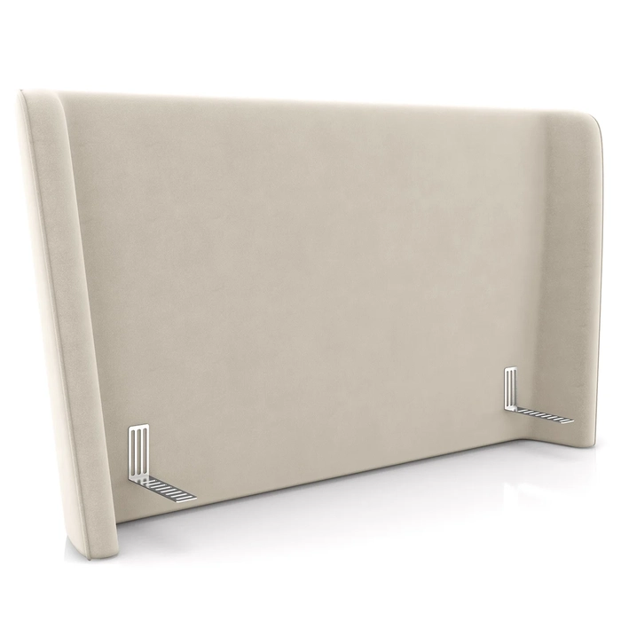 Cabeceira Cama Box King 195cm Nicea Z37 Veludo Bege - Mpozenato