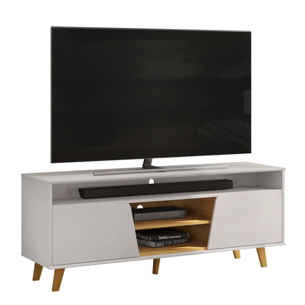 Rack Bancada de TV 60 Pol 150cm Elaine D04 Cedro/Bali - Mpozenato