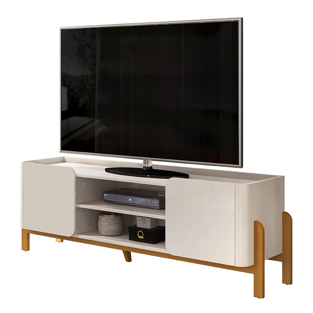 Rack Bancada de TV 65 Pol 180cm Chest D04 Off White/Cedro - Mpozenato