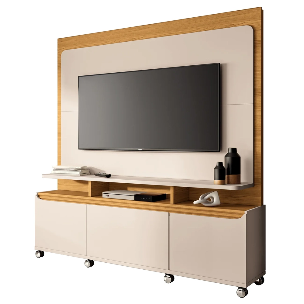 Estante Painel de TV 70 Pol 180cm Luma H01 Cinamomo/Off White - Mpozenato
