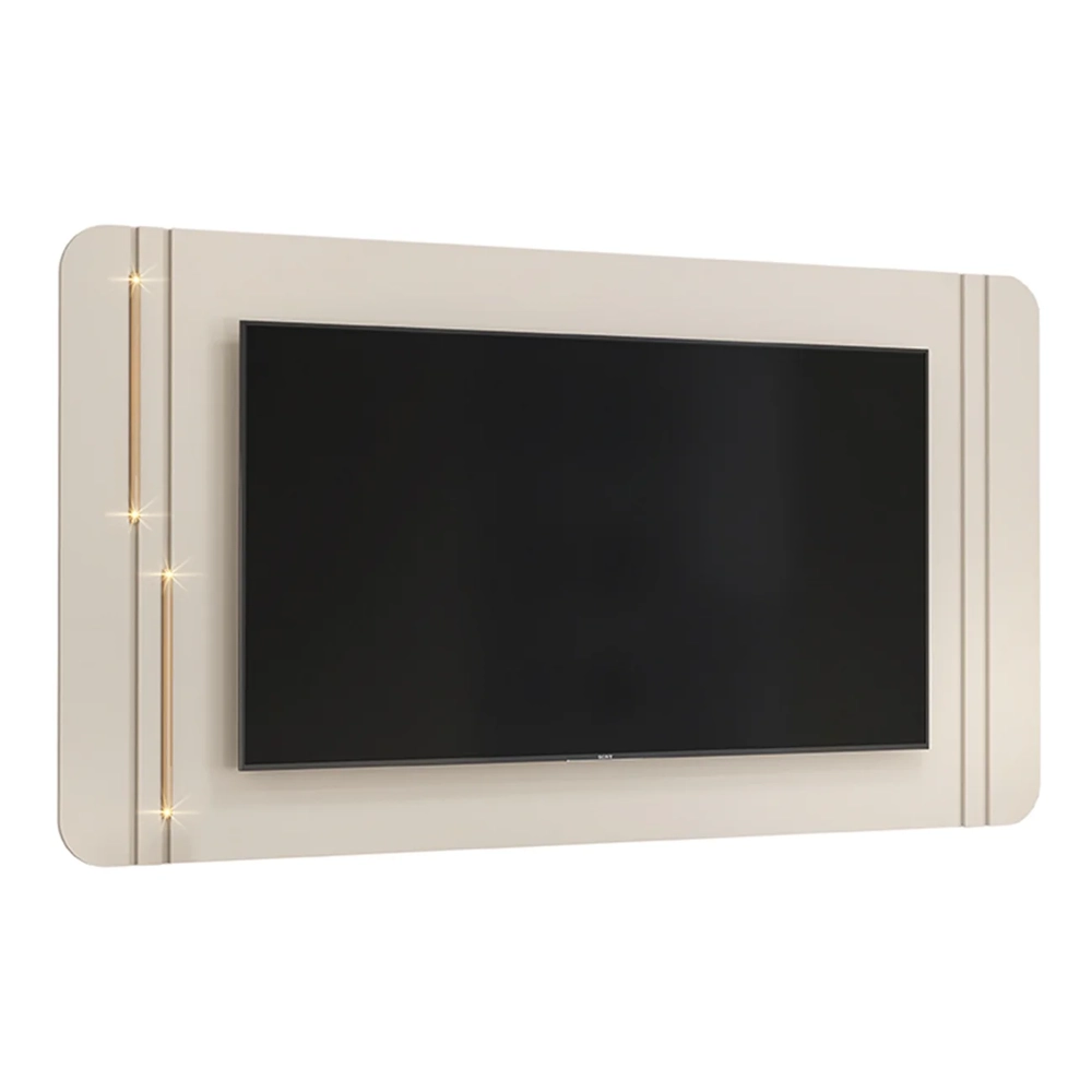 Painel Para TV 75 Pol 241cm Suspenso Ariane D04 Off/Dourado - Mpozenato