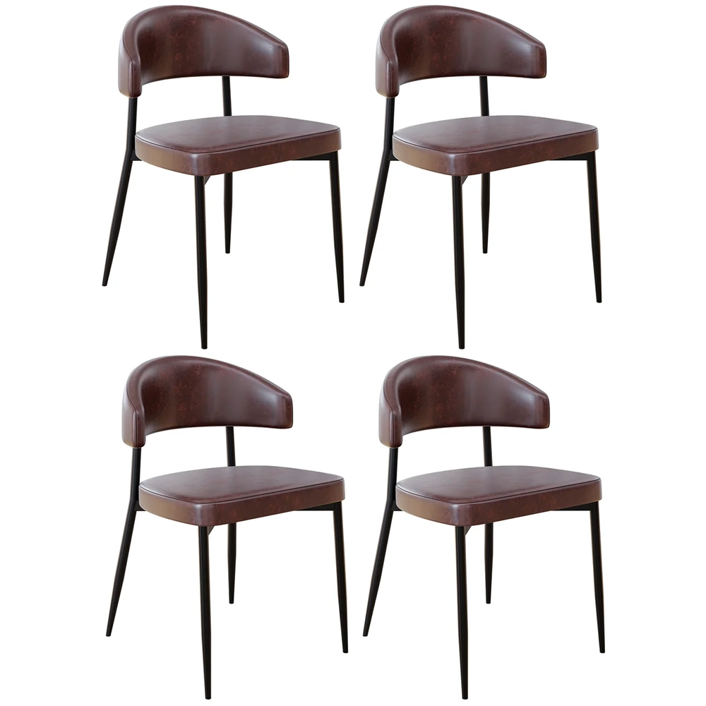 Cadeira de Jantar Estofada Kit 4 Chloe M25 Sintético Café - Mpozenato