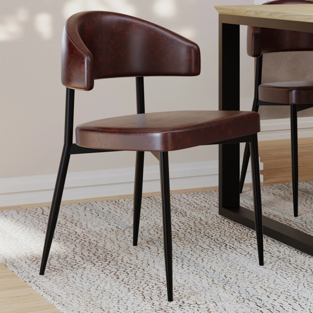 Cadeira de Jantar Estofada Kit 8 Chloe M25 Sintético Café - Mpozenato