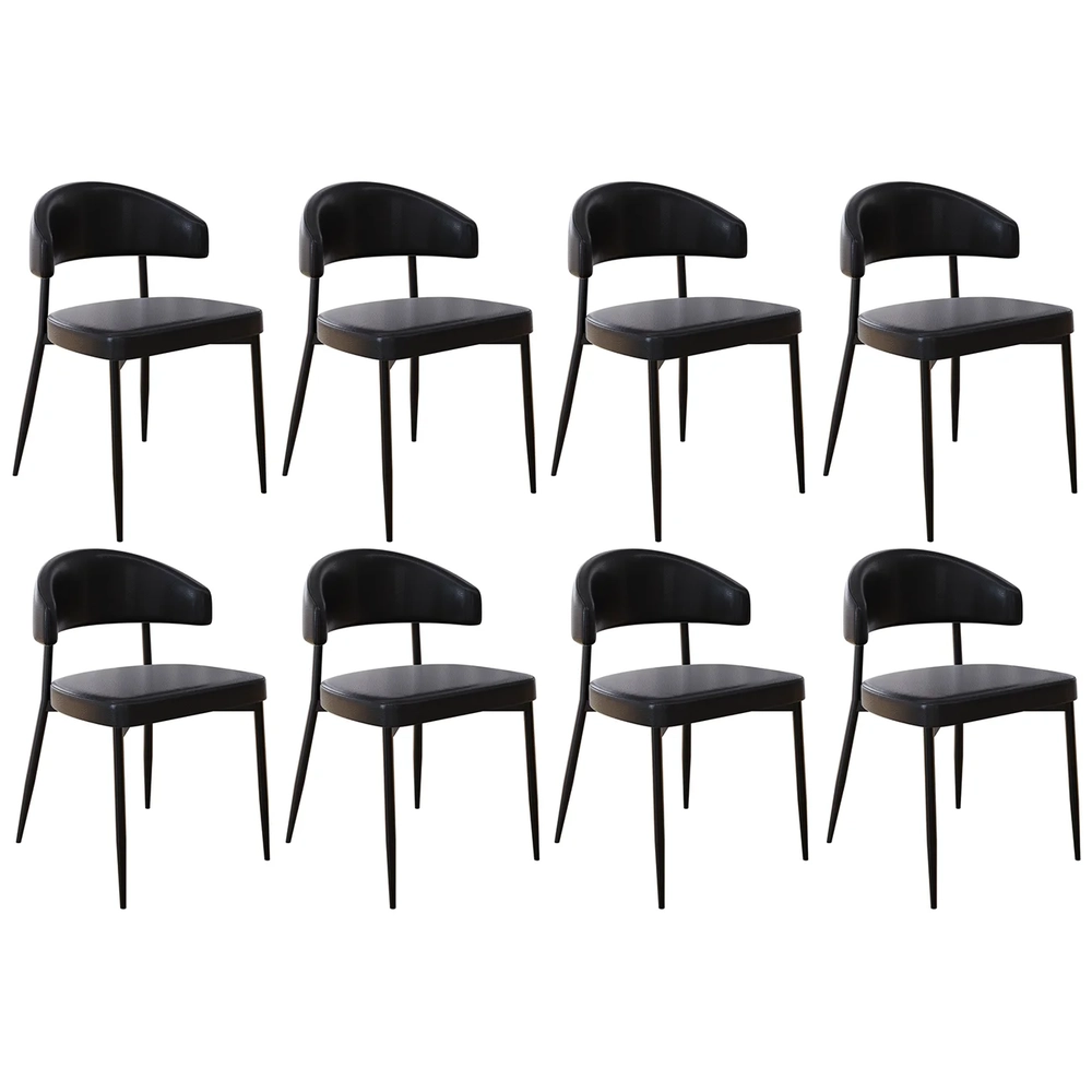 Cadeira de Jantar Estofada Kit 8 Chloe M25 Sintético Preto - Mpozenato
