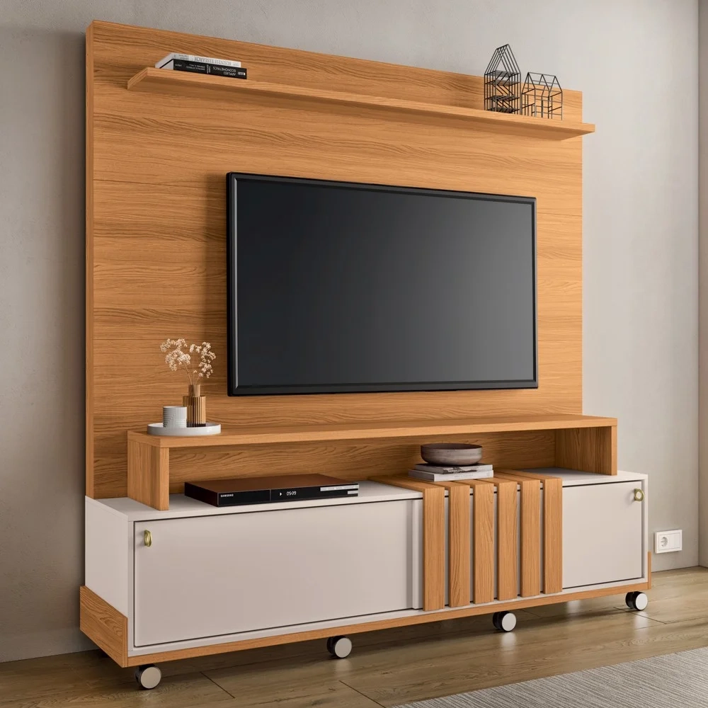 Estante Painel de TV 65 Pol 180cm Bold Cinamomo/Off White - HB Móveis