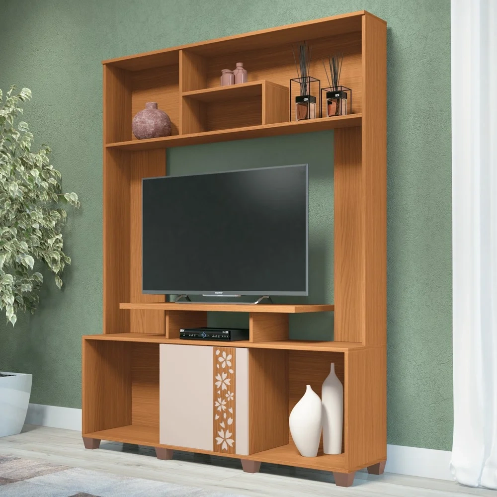 Estante Painel de TV 75 Pol Montane Off White/Cinamomo - HB Móveis