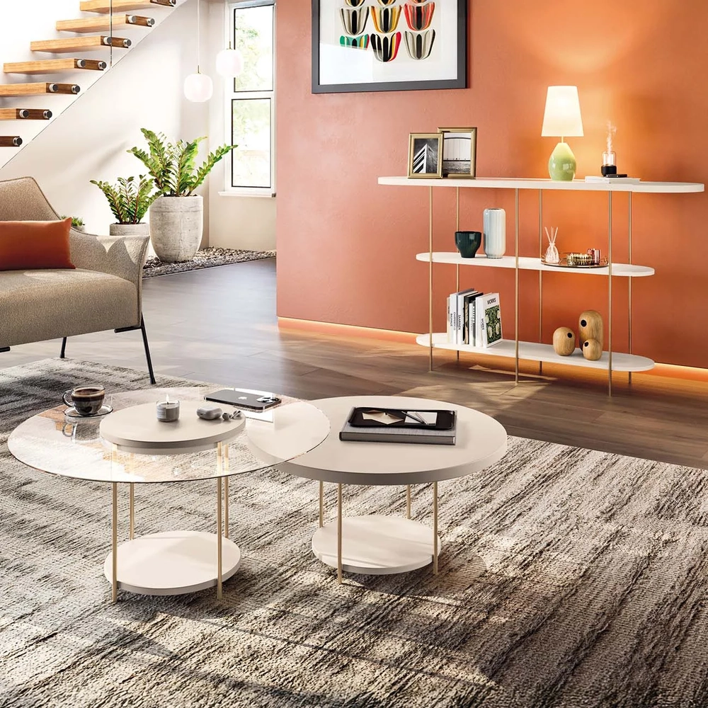 Aparador Infinity e Mesas de Centro Sky Off White - HB Móveis