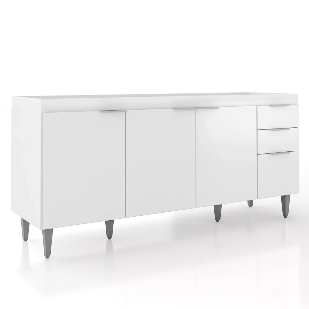 Balcão Para Pia 180cm Sem Tampo Pérola Z34 Branco - Mpozenato