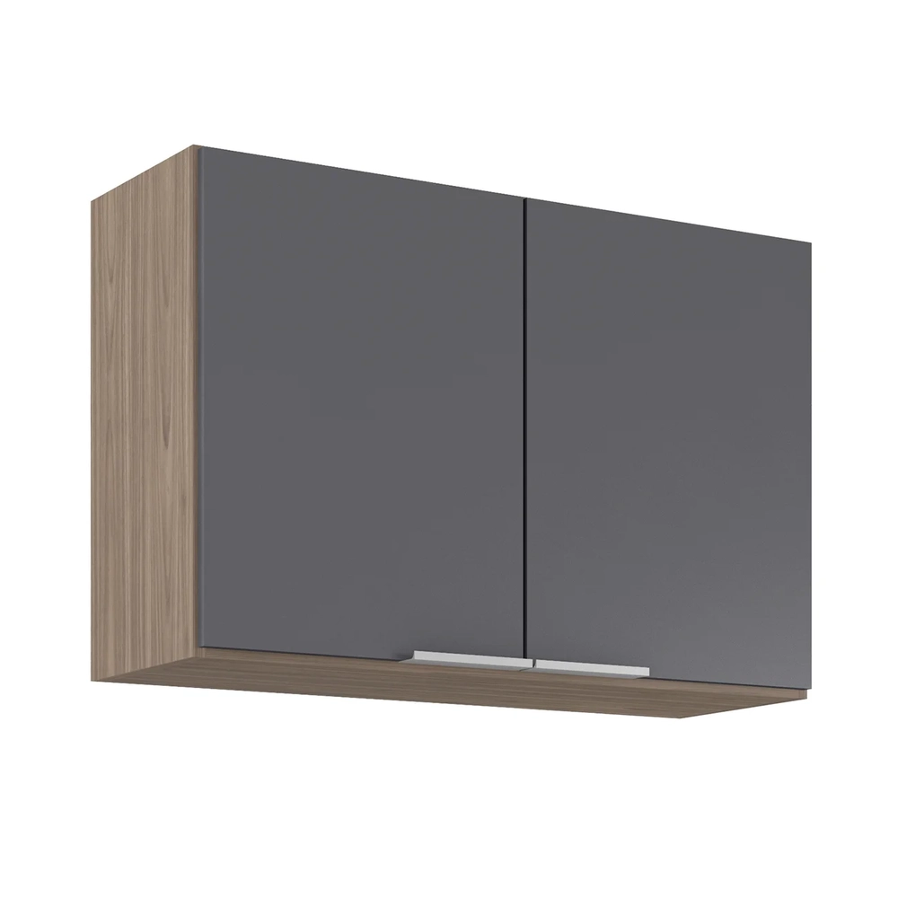 Armário de Cozinha Aéreo 80cm Pérola Z34 Freijó/Grafite     - Mpozenato