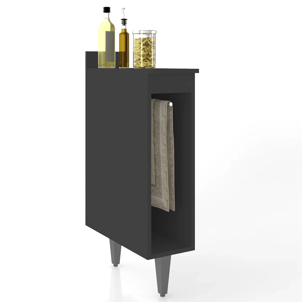 Balcão de Cozinha Porta Pano 20cm Pérola Z34 Preto          - Mpozenato